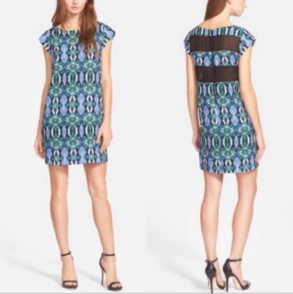 Sam Edelman Blue Animal Print Dress Sz S - Picture 1 of 10